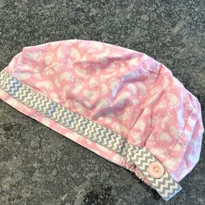 Pink Baby Footprints scrub hat